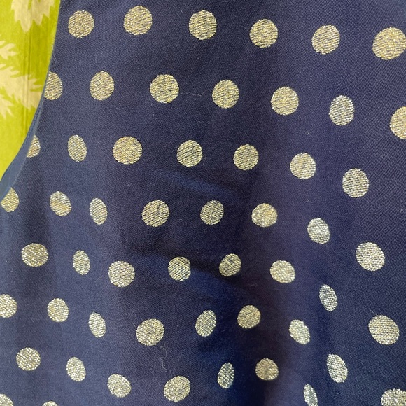 NWT J. Crew Navy Blue Fit and Flare Dress with Silver Metallic Dots - Picture 4 of 9